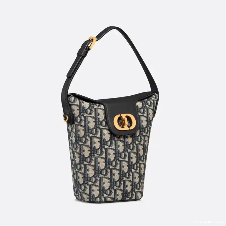 Cheap Dior Blue Bag Canvas Amber Motif Oblique Mini Bucket 0706 Luxury